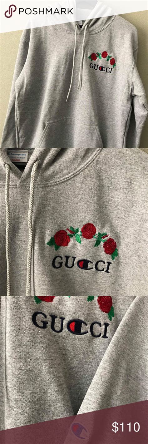 custom gucci x champion hoodie